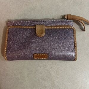 Consuela Sparkling Purple Wallet with Tan Trim